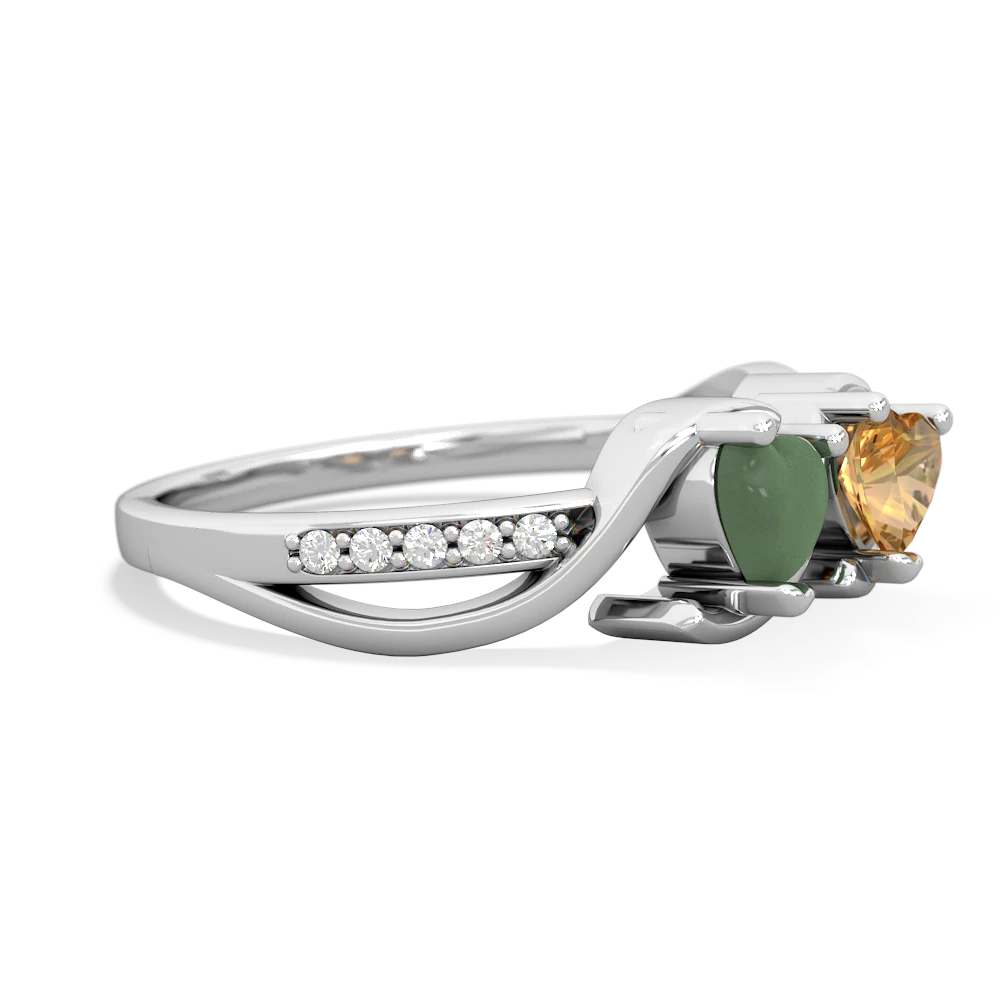 Jade Side By Side 14K White Gold ring R3090