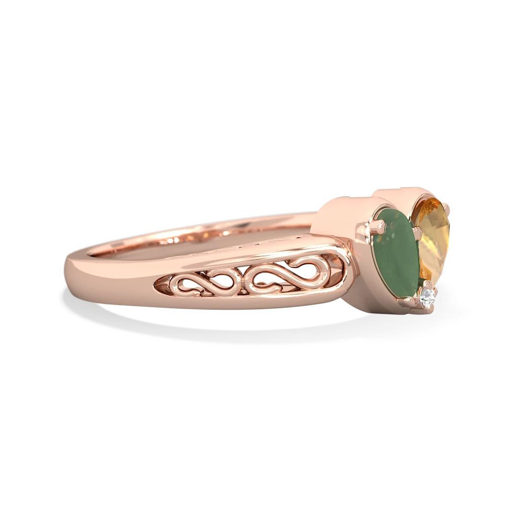 Jade Filligree 'One Heart' 14K Rose Gold ring R5070