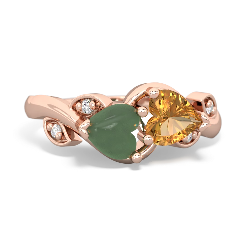 Jade Floral Elegance 14K Rose Gold ring R5790