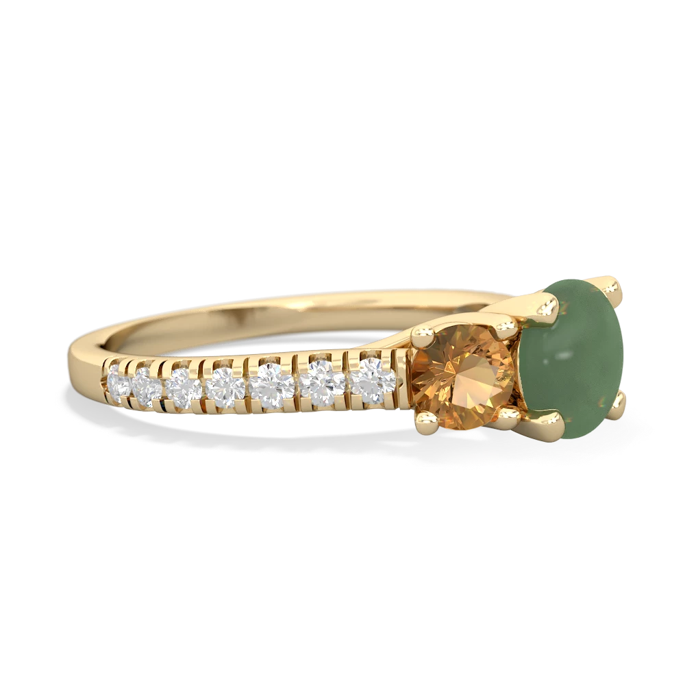 Jade Pave Trellis 14K Yellow Gold ring R5500