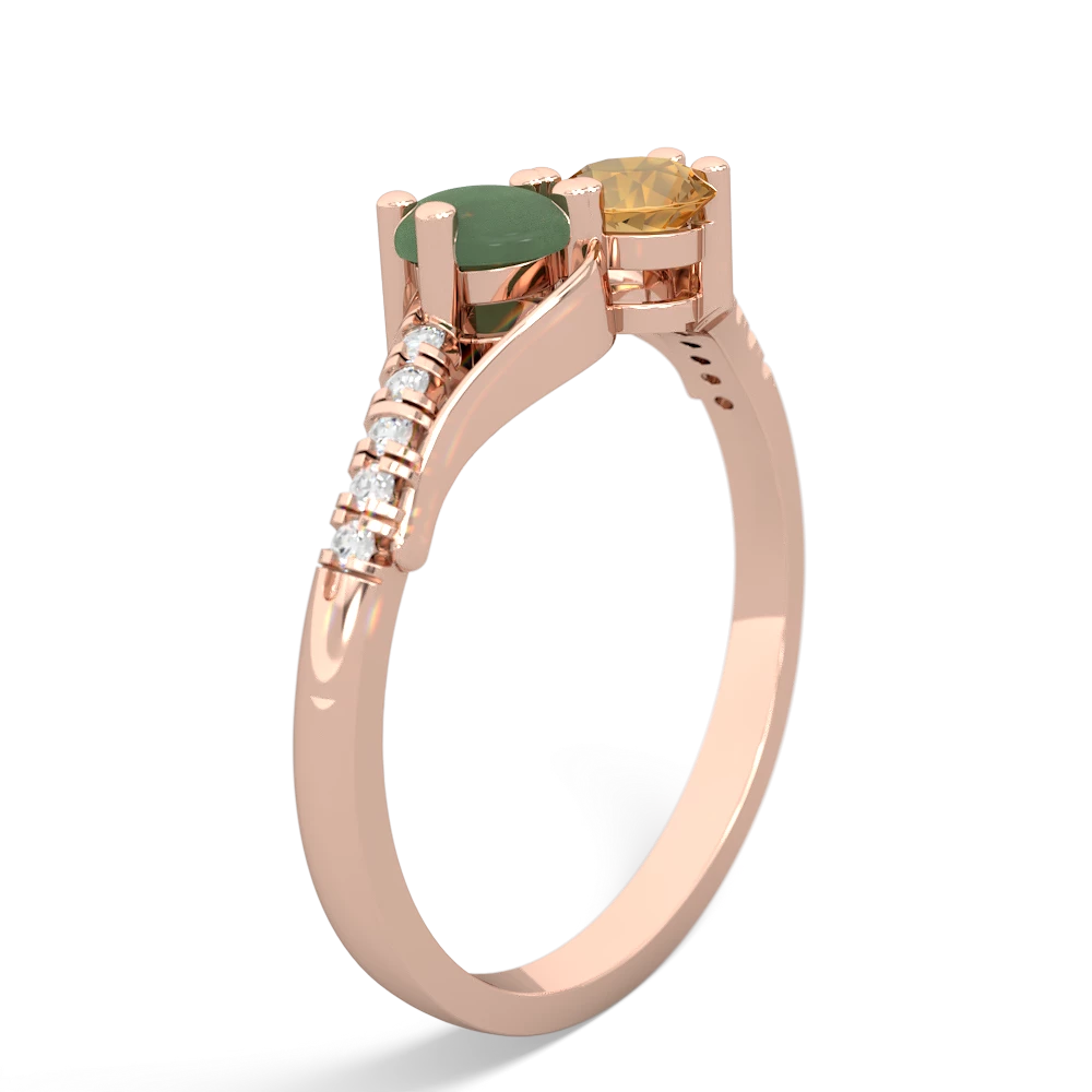 Jade Infinity Pave Two Stone 14K Rose Gold ring R5285