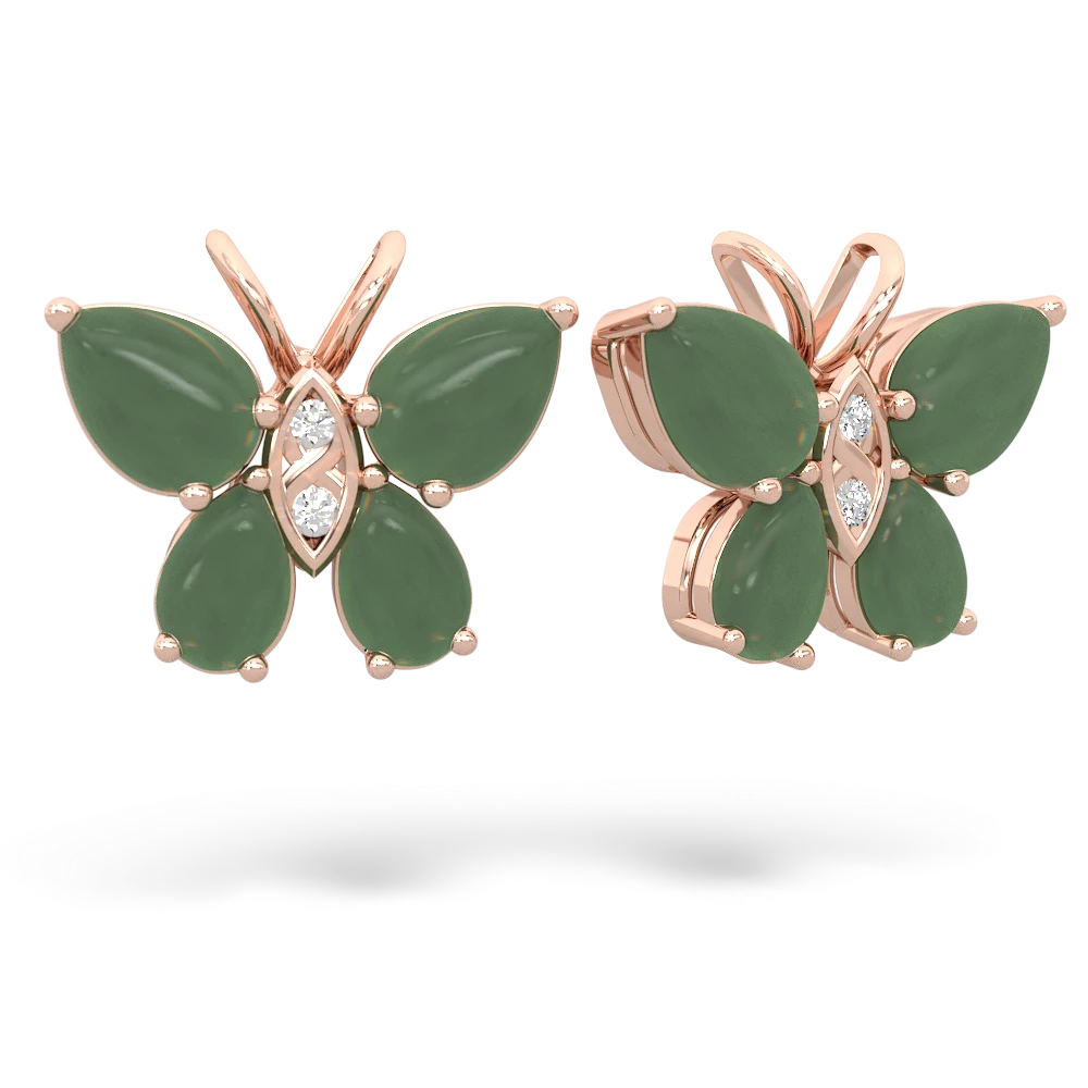 Jade Butterfly 14K Rose Gold earrings E2215