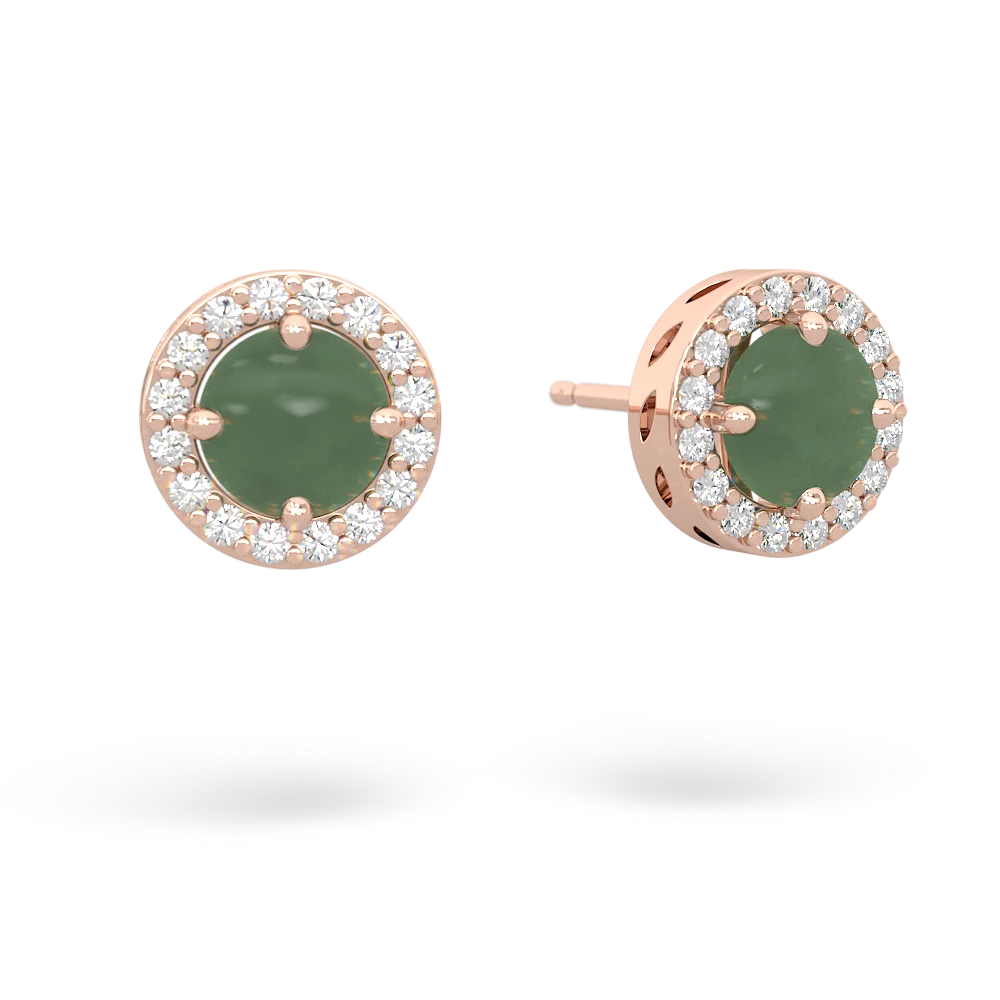 Jade Halo 14K Rose Gold earrings E5320