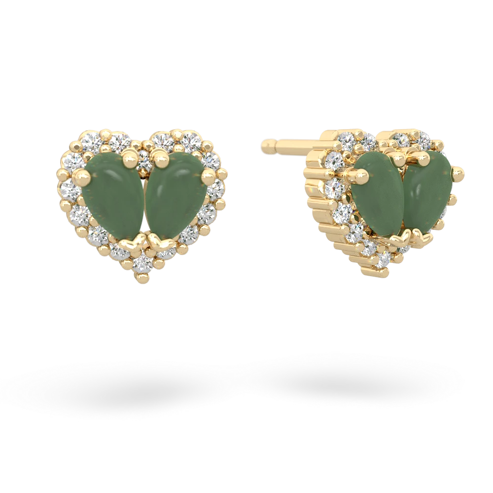 Jade Halo 14K Yellow Gold earrings E7008