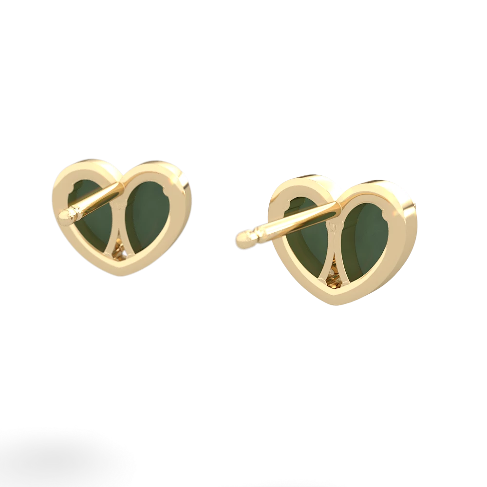 Jade 'Our Heart' 14K Yellow Gold earrings E5072