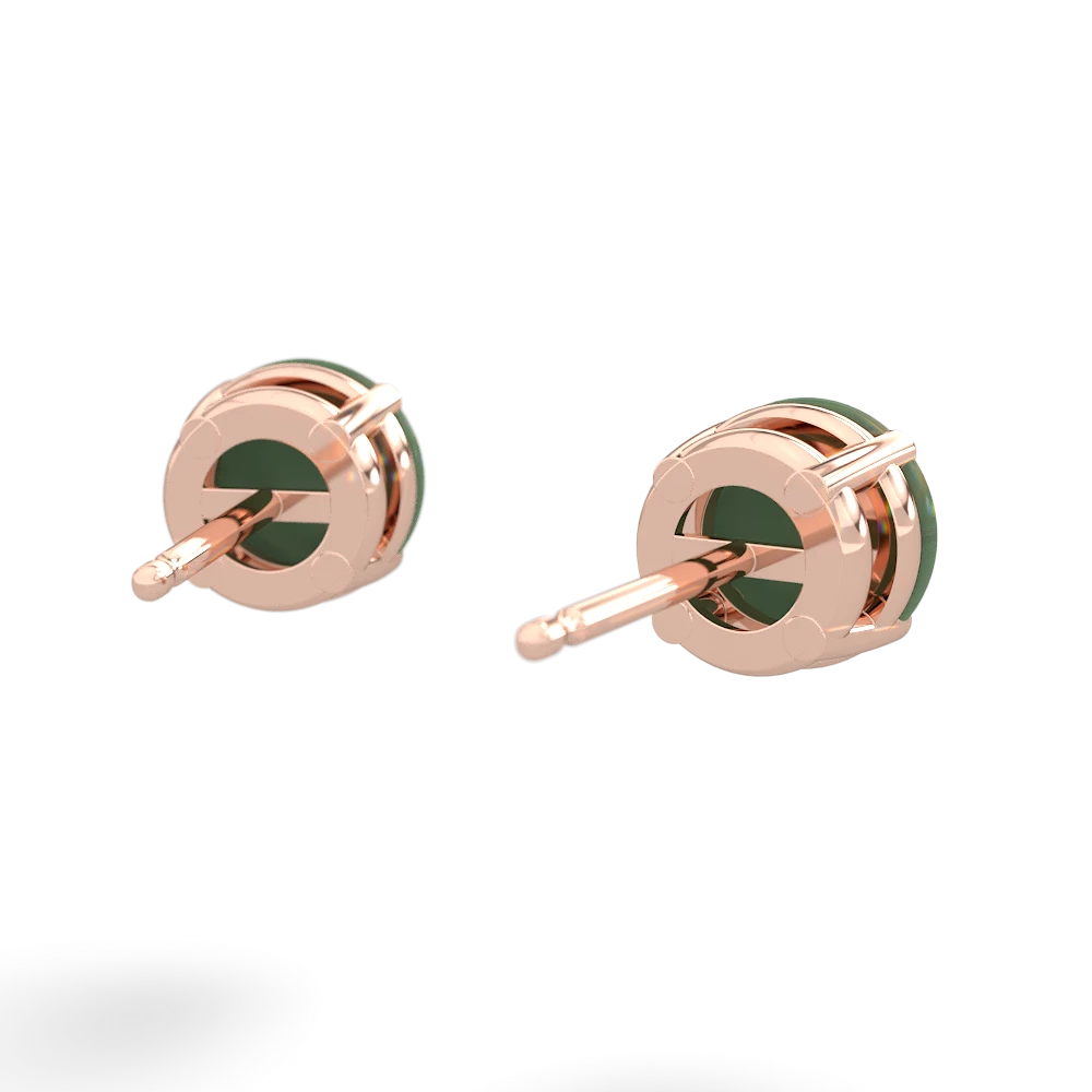 Jade 6Mm Round Stud 14K Rose Gold earrings E1786