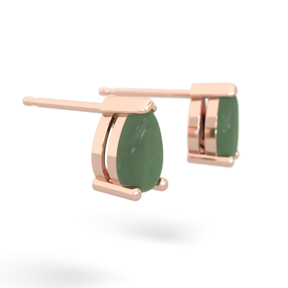 Jade Teardrop Stud 14K Rose Gold earrings E1793