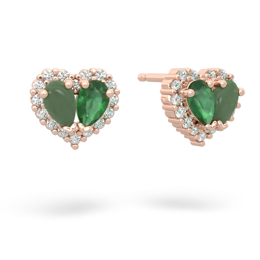 Jade Halo 14K Rose Gold earrings E7008