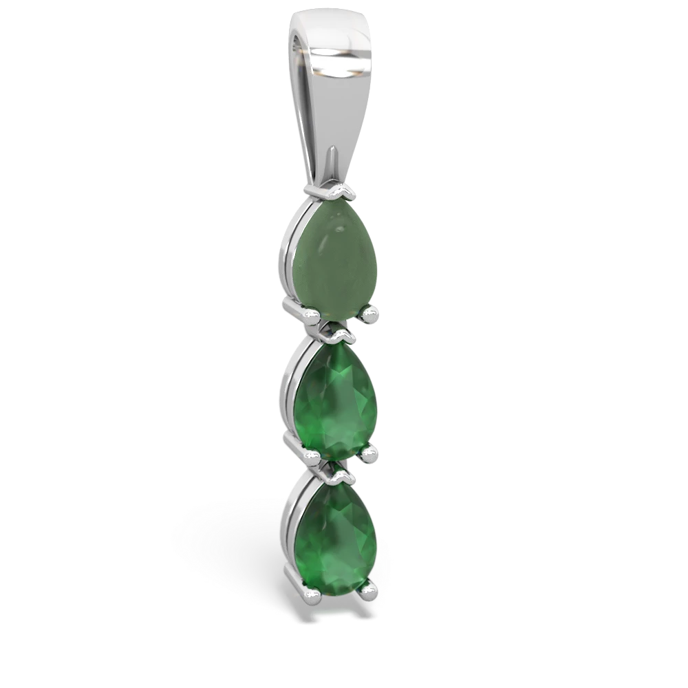 Jade Dew Drops 14K White Gold pendant P2251