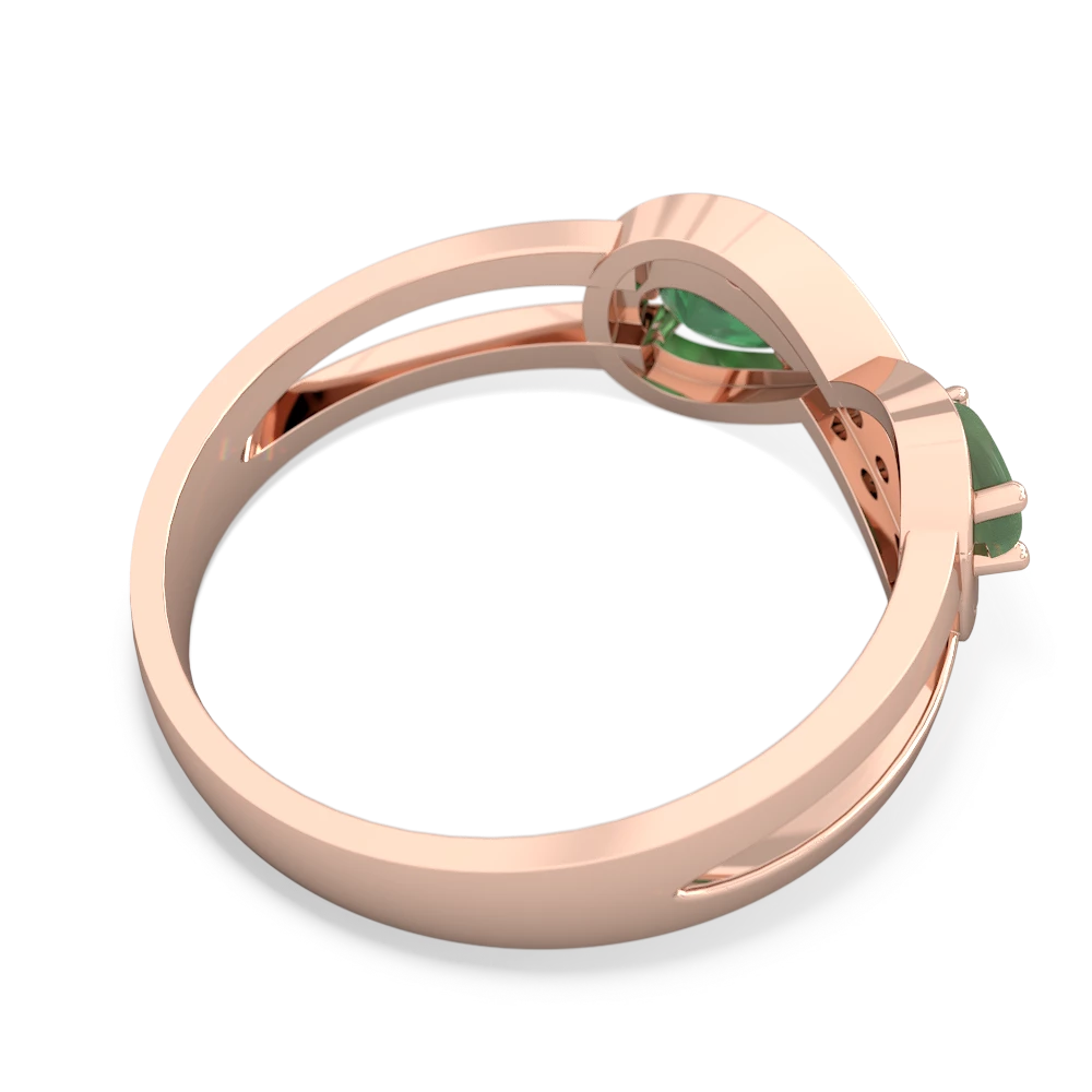 Jade Diamond Infinity 14K Rose Gold ring R5390