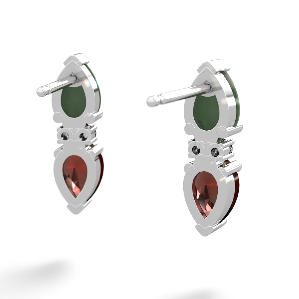 Jade Bowtie Drop 14K White Gold earrings E0865