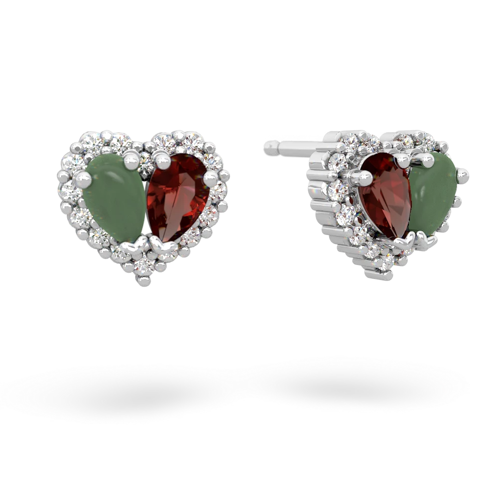 Jade Halo 14K White Gold earrings E7008