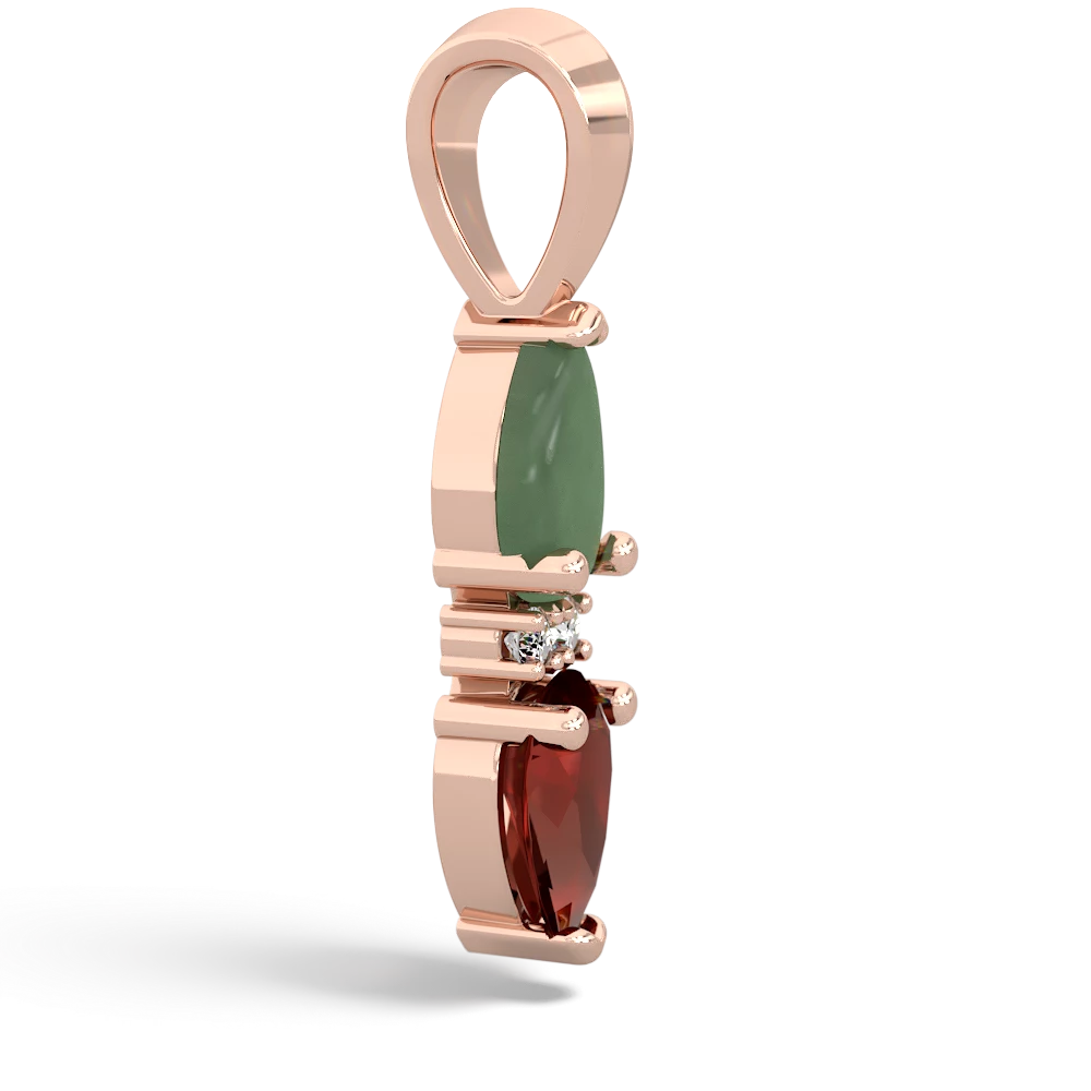 Jade Bowtie Drop 14K Rose Gold pendant P0865