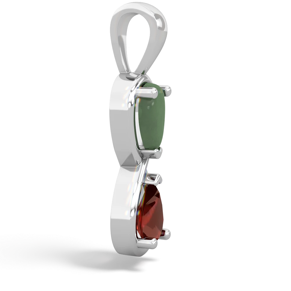 Jade Infinity 14K White Gold pendant P5050