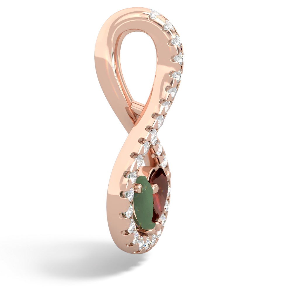 Jade Pave Twist 'One Heart' 14K Rose Gold pendant P5360