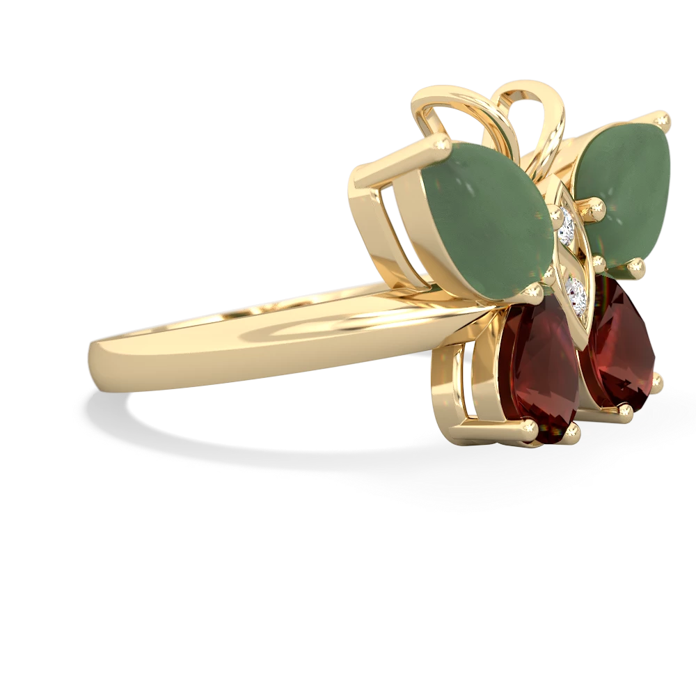 Jade Butterfly 14K Yellow Gold ring R2215