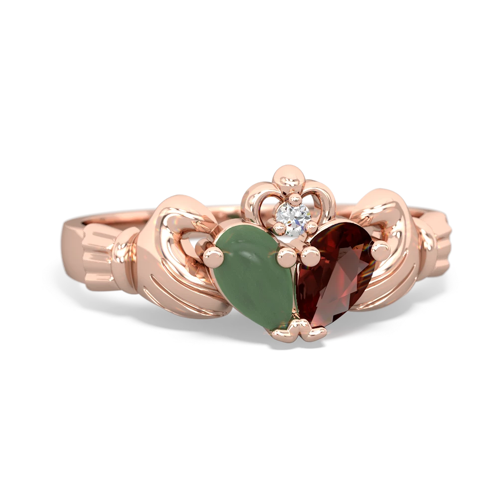 Jade 'Our Heart' Claddagh 14K Rose Gold ring R2388