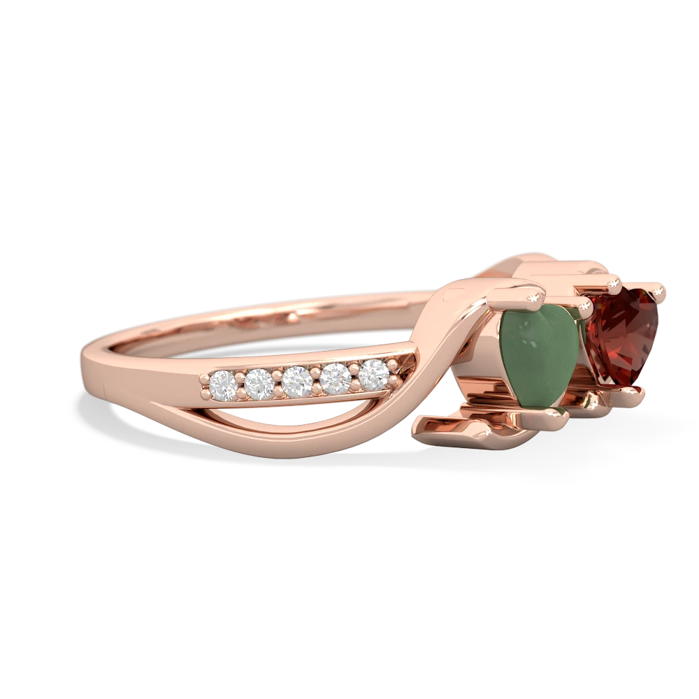 Jade Side By Side 14K Rose Gold ring R3090