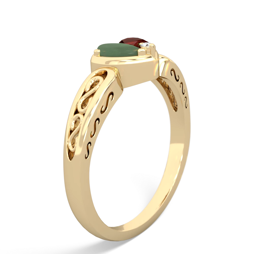 Jade Filligree 'One Heart' 14K Yellow Gold ring R5070