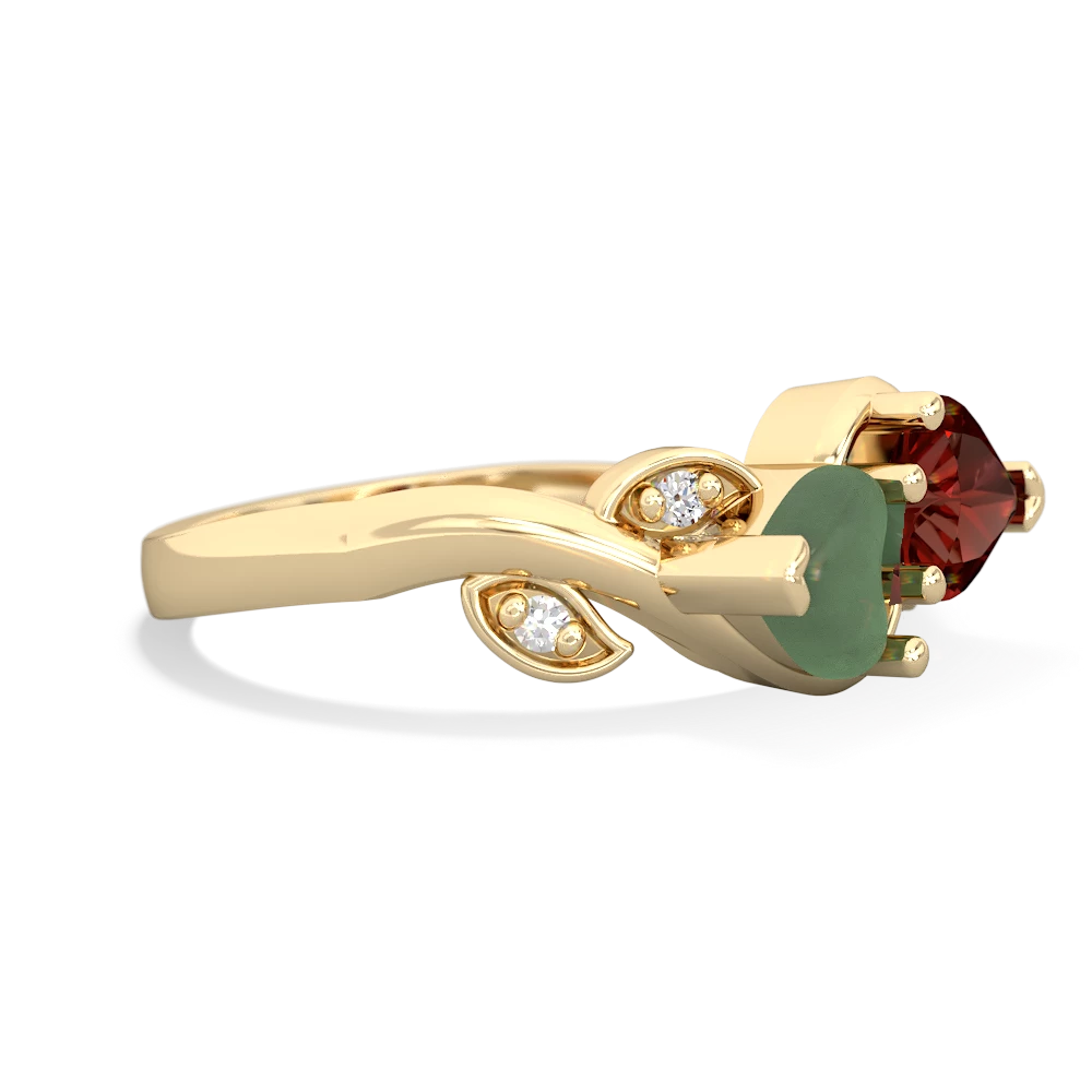 Jade Floral Elegance 14K Yellow Gold ring R5790