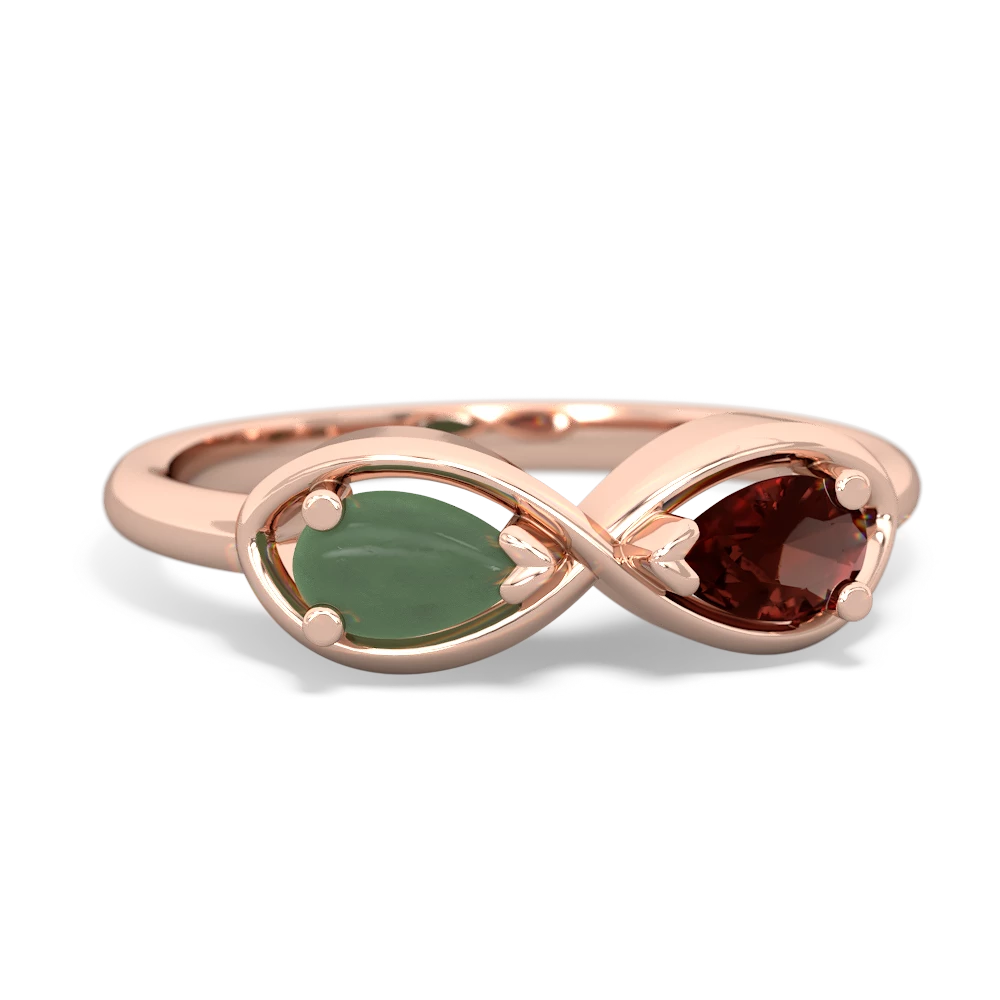 Jade Infinity 14K Rose Gold ring R5050