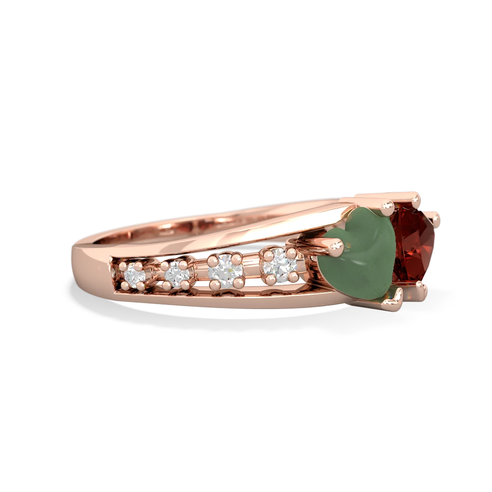 Jade Heart To Heart 14K Rose Gold ring R3342