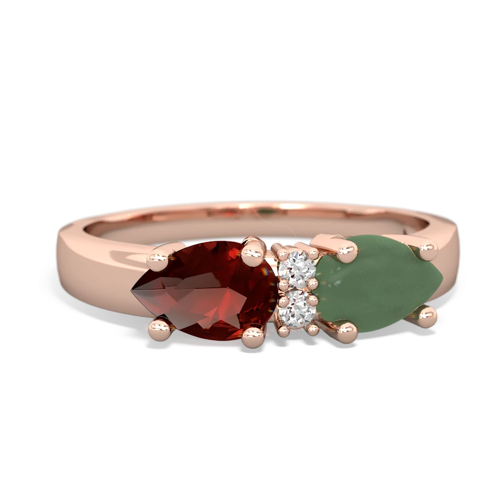 Jade Pear Bowtie 14K Rose Gold ring R0865