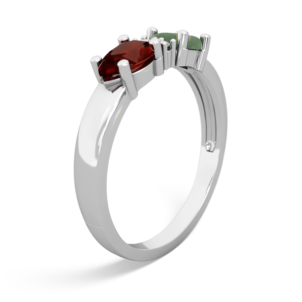 Jade Pear Bowtie 14K White Gold ring R0865