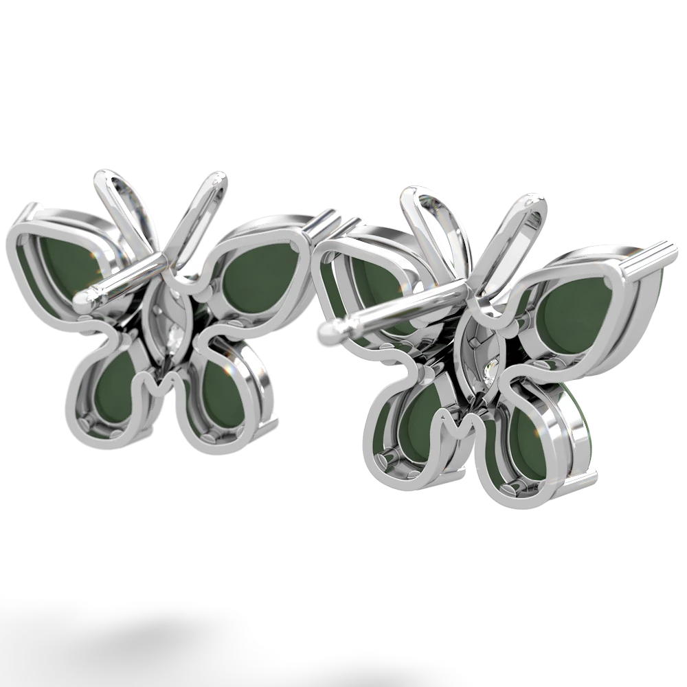 Jade Butterfly 14K White Gold earrings E2215