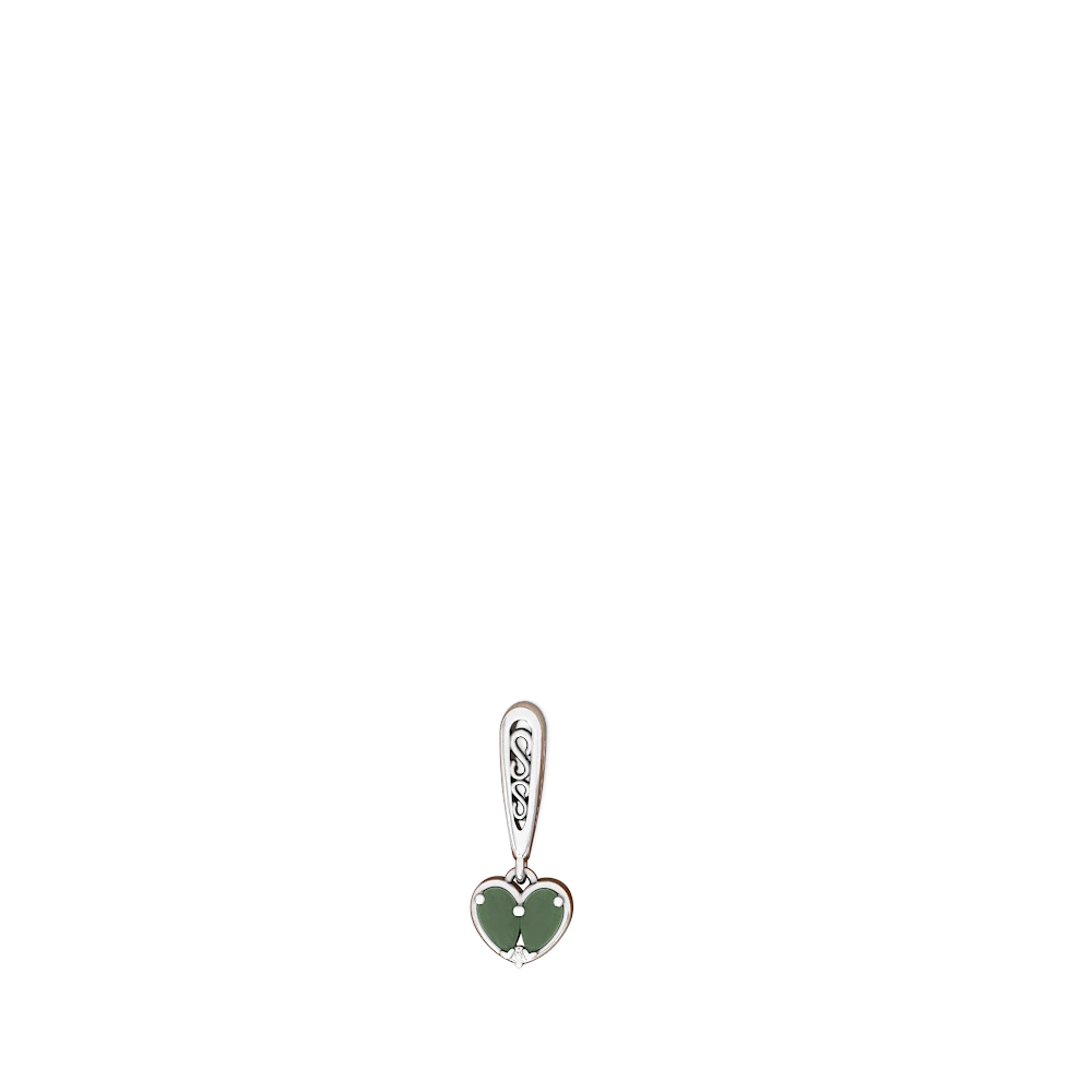 Jade Filligree Heart 14K White Gold earrings E5070