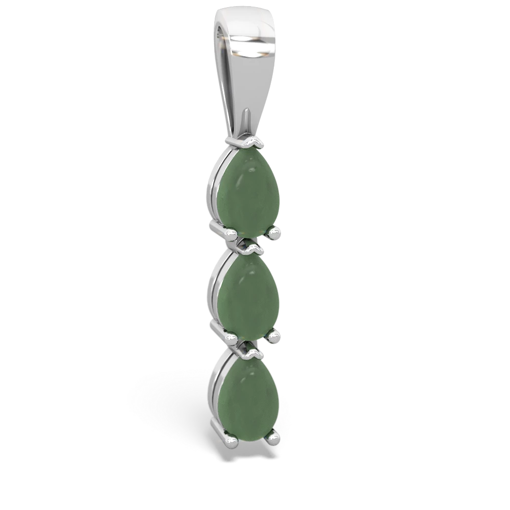 Emerald Dew Drops 14K White Gold pendant P2251