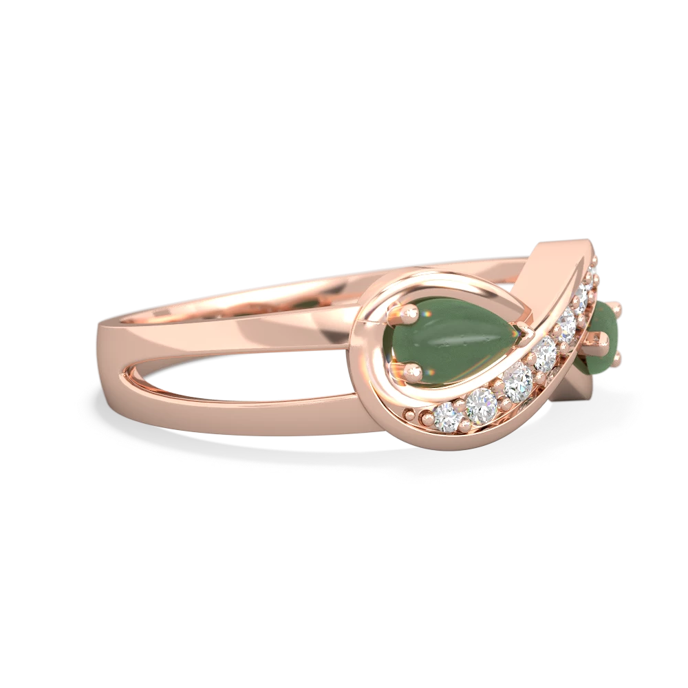 Jade Diamond Infinity 14K Rose Gold ring R5390