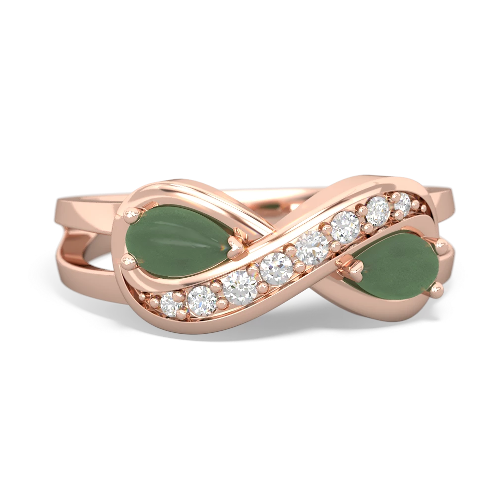 Jade Diamond Infinity 14K Rose Gold ring R5390