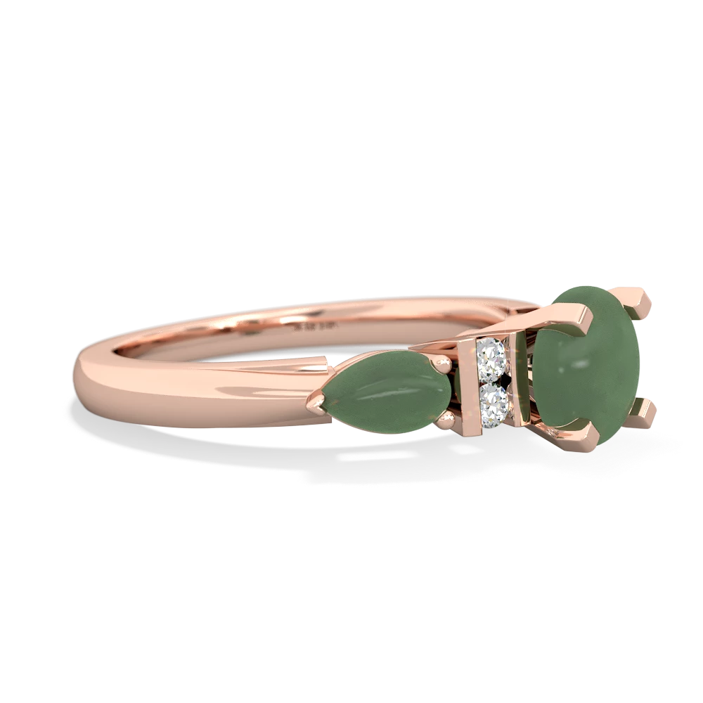 Jade 6Mm Round Eternal Embrace Engagement 14K Rose Gold ring R2005