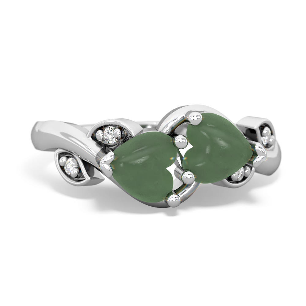 Jade Floral Elegance 14K White Gold ring R5790