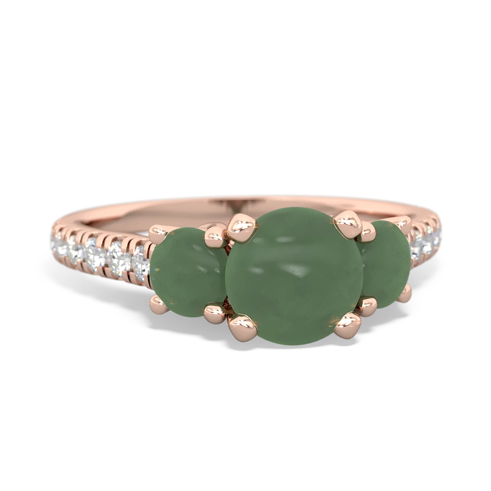 Lab Emerald Pave Trellis 14K Rose Gold ring R5500