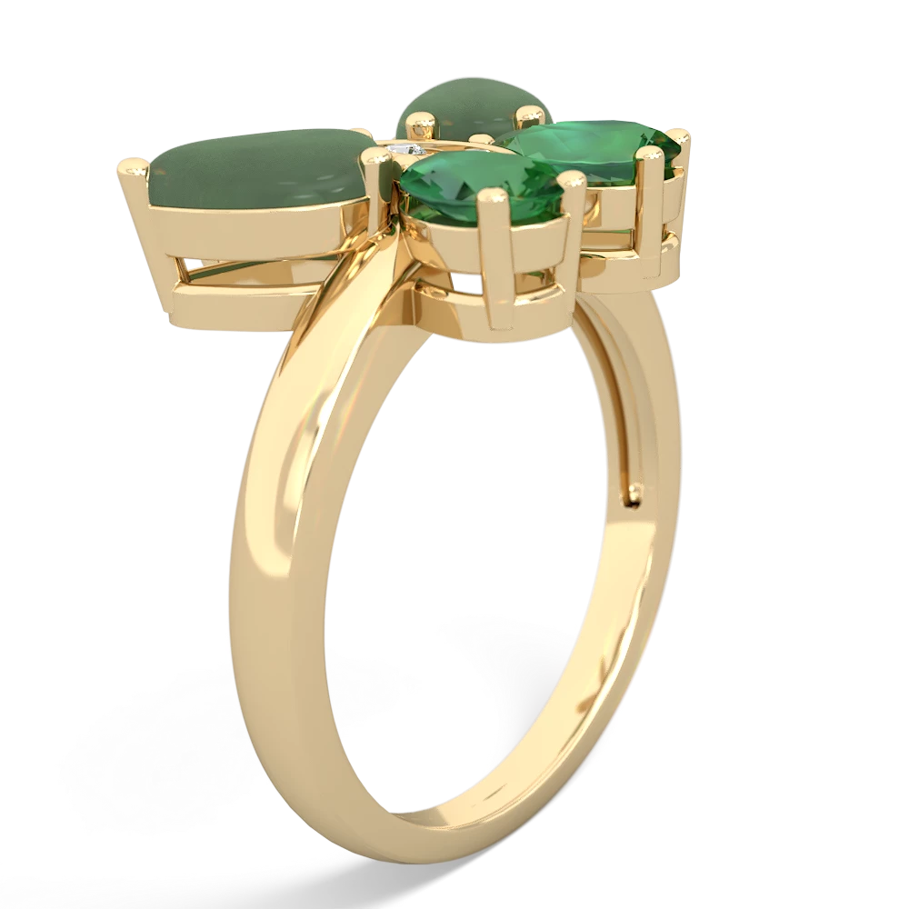 Jade Butterfly 14K Yellow Gold ring R2215