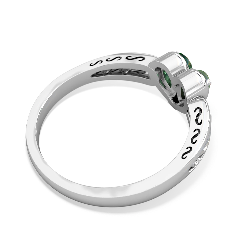 Jade Filligree 'One Heart' 14K White Gold ring R5070