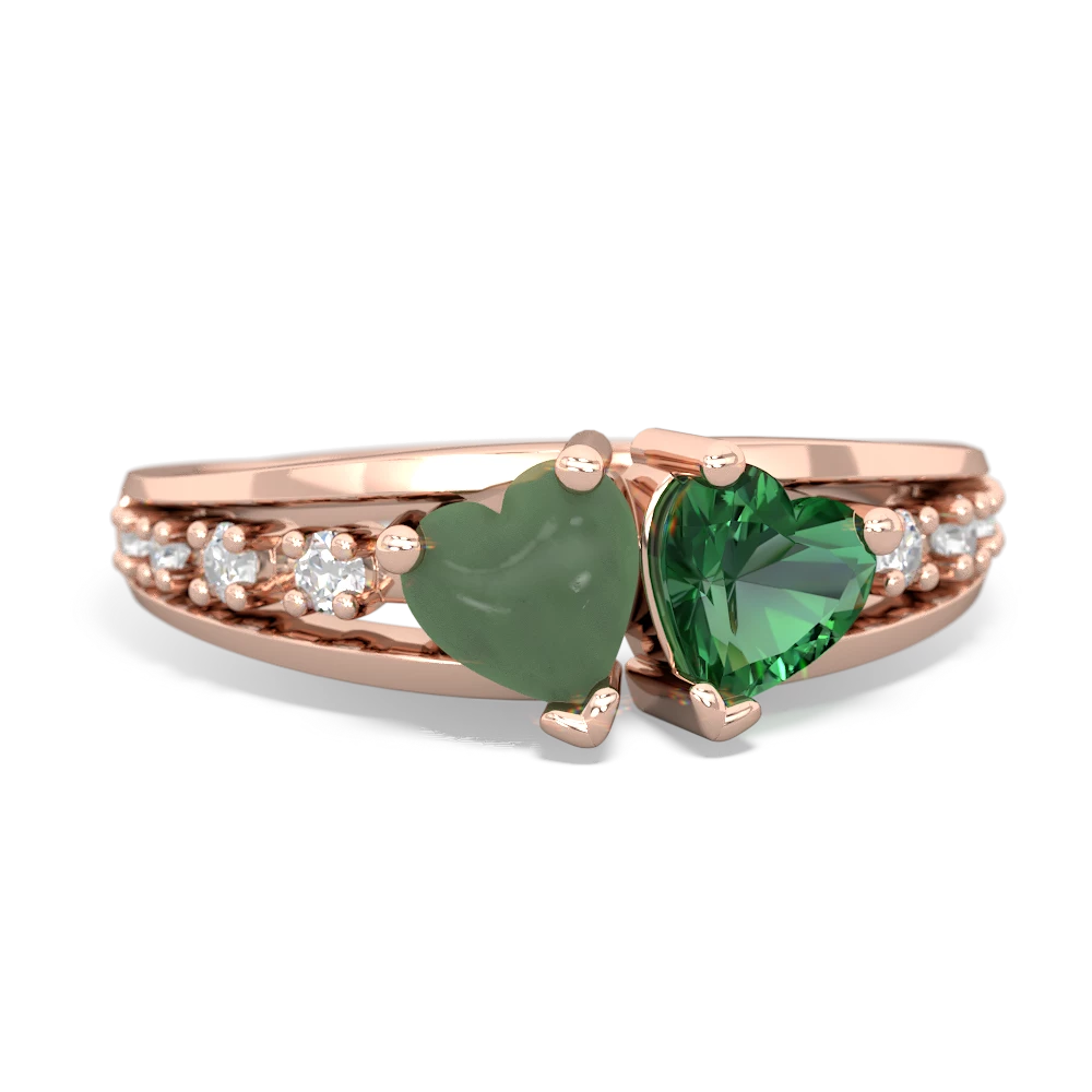 Jade Heart To Heart 14K Rose Gold ring R3342