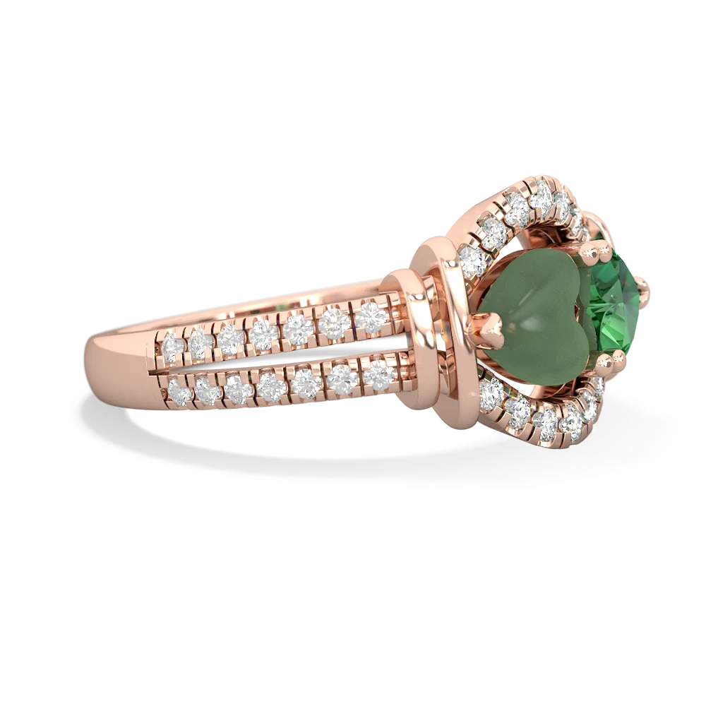 Jade Art-Deco Keepsake 14K Rose Gold ring R5630