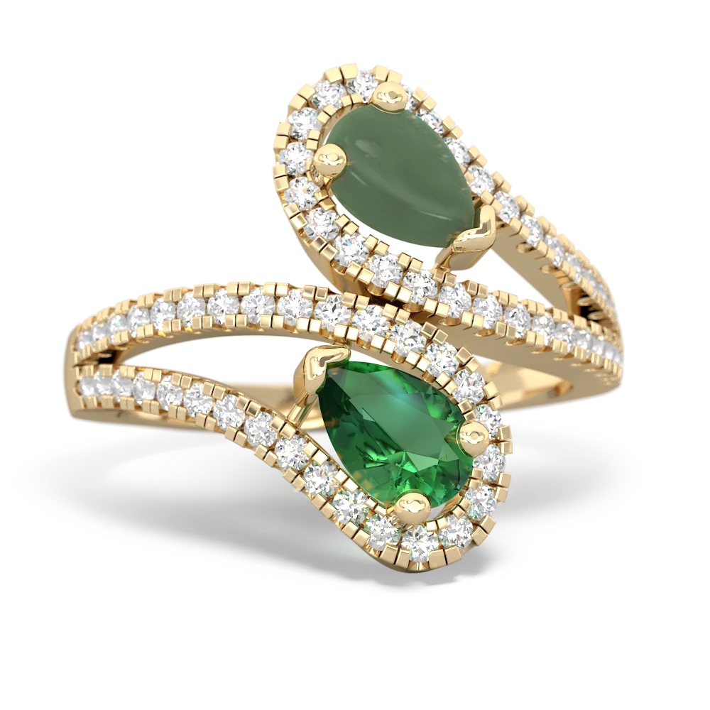 Jade Diamond Dazzler 14K Yellow Gold ring R3000