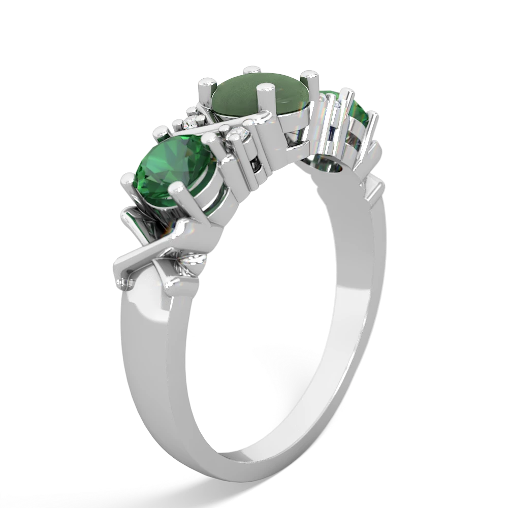 Jade Hugs And Kisses 14K White Gold ring R5016