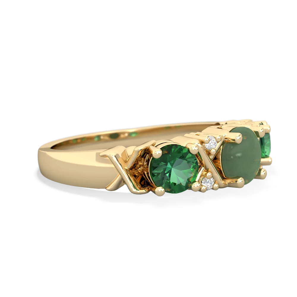 Jade Hugs And Kisses 14K Yellow Gold ring R5016