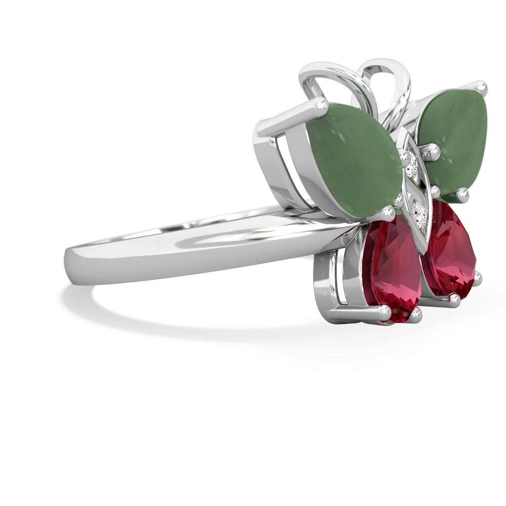 Jade Butterfly 14K White Gold ring R2215