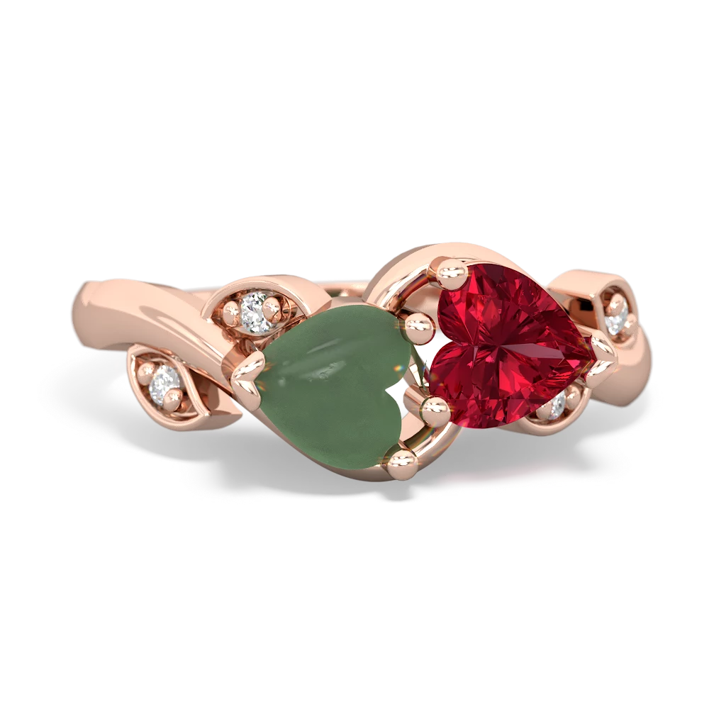 Jade Floral Elegance 14K Rose Gold ring R5790