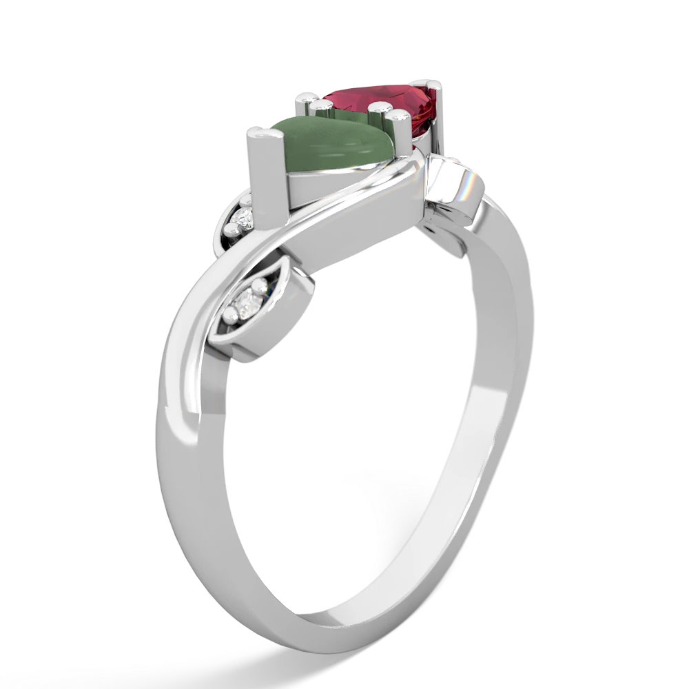 Jade Floral Elegance 14K White Gold ring R5790