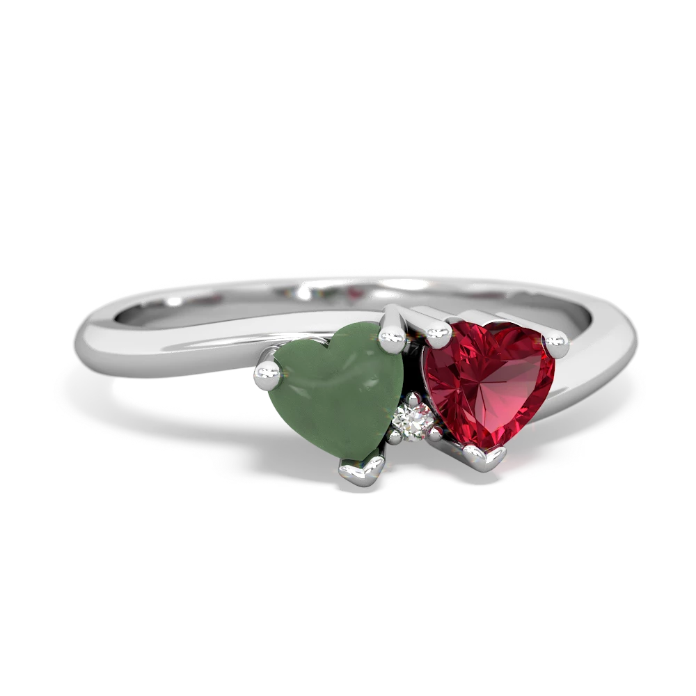 Jade Sweethearts 14K White Gold ring R5260