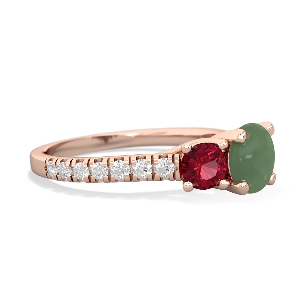 Jade Pave Trellis 14K Rose Gold ring R5500