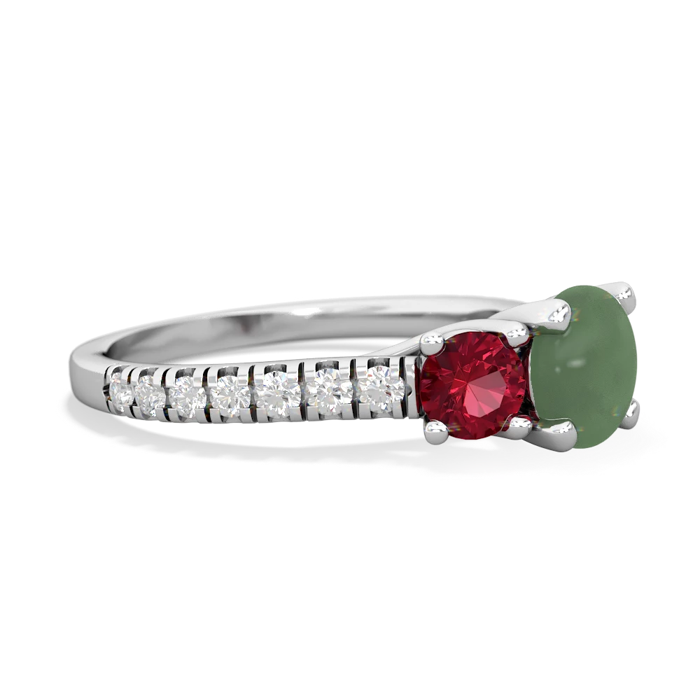 Jade Pave Trellis 14K White Gold ring R5500