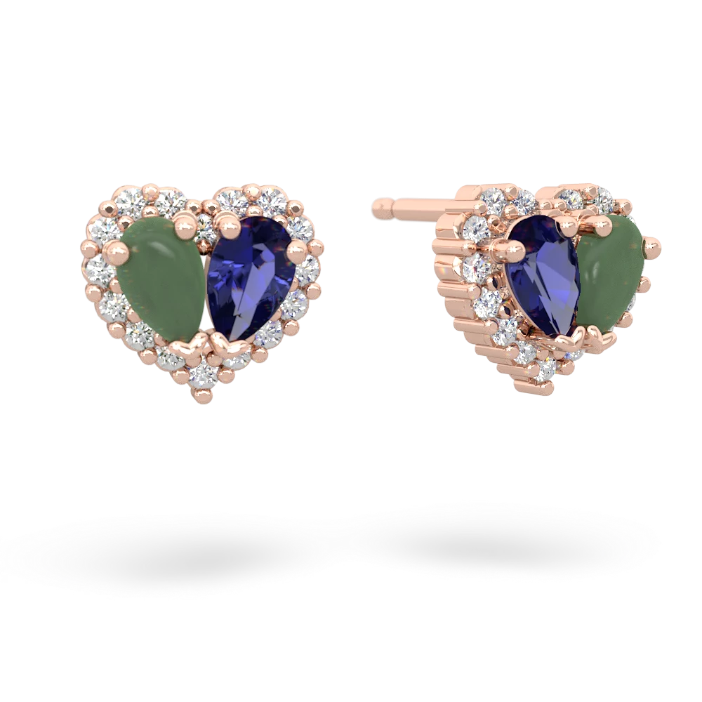 Jade Halo 14K Rose Gold earrings E7008